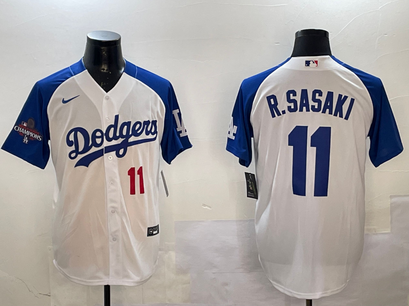 Men Los Angeles Dodgers #11 R Sasaki white 2025 MLB nike jersey style 7->los angeles dodgers->MLB Jersey